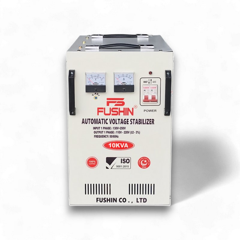 Ổn Áp 1 Pha 10KVA FUSHIN Dải 130V~250V Ra 110V-220V - Hình thực tế 1
