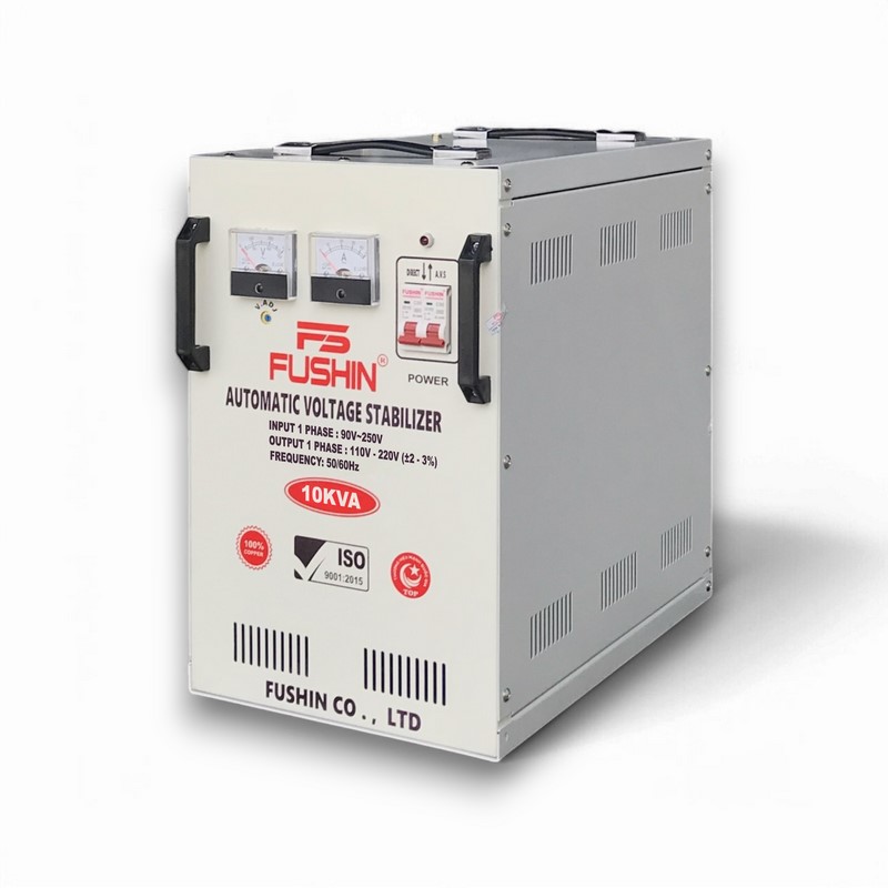 Ổn Áp 1 Pha 10KVA FUSHIN Dải 90V~250V Ra 110V-220V - Hình thực tế 3