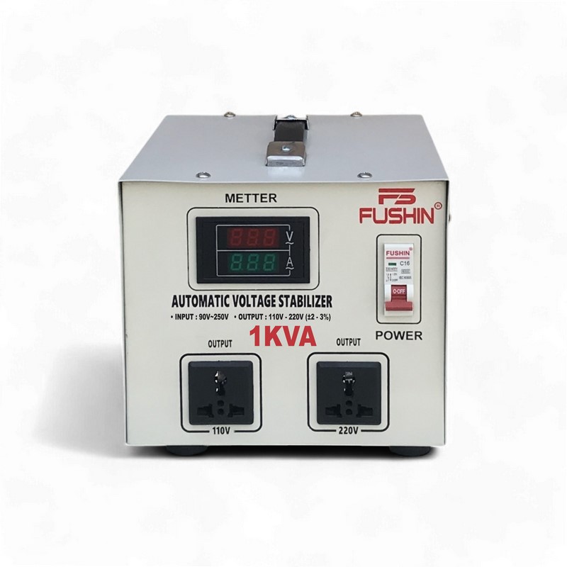 Ổn Áp 1 Pha 1KVA FUSHIN Dải 90V~250V Ra 110V-220V – Hình ảnh sản phẩm thực tế 1