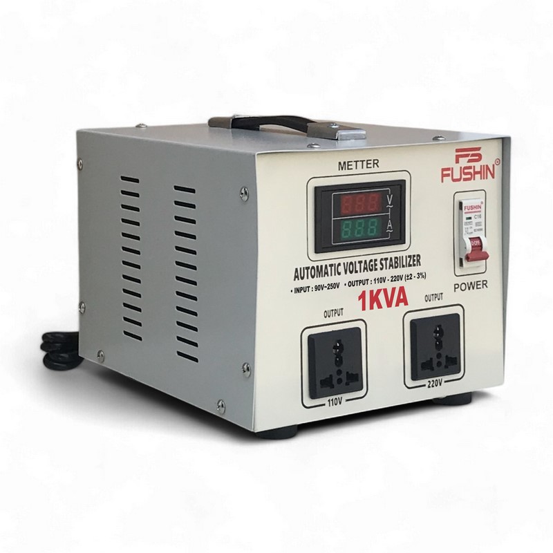 Ổn Áp 1 Pha 1KVA FUSHIN Dải 90V~250V Ra 110V-220V – Hình ảnh sản phẩm thực tế 2