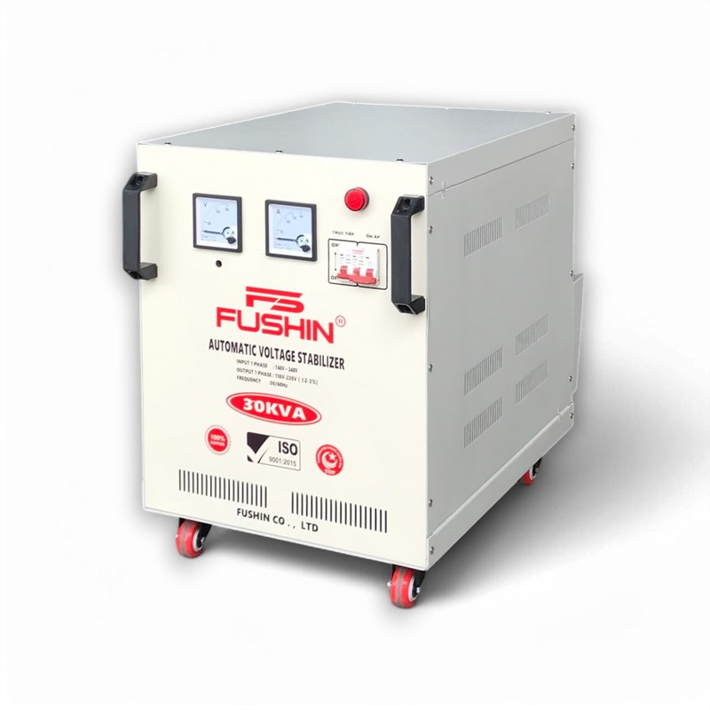 Ổn Áp 1 Pha 30KVA FUSHIN Dải 140V~240V Ra 110V-220V – Hình ảnh sản phẩm thực tế 3