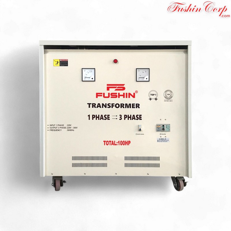 Biến Áp 1 Pha 220V Ra 3 Pha 220V Và 380V 100HP FUSHIN - Hình 1