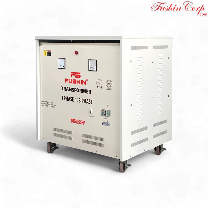 Biến Áp 1 Pha 220V Ra 3 Pha 220V Và 380V 75HP FUSHIN - Hình 3