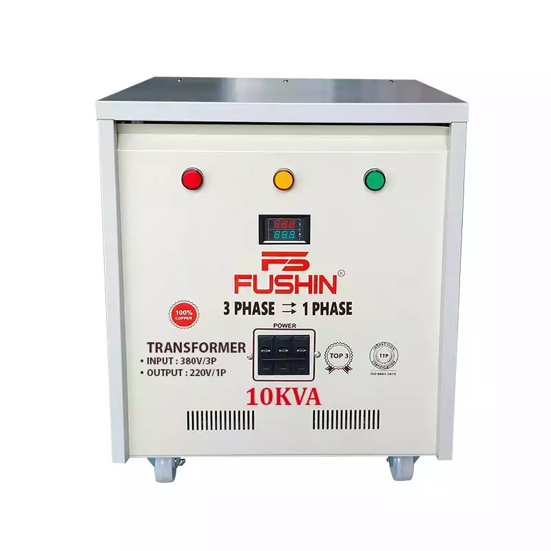 Biến áp 3 pha 380V ra 1 pha 220V 10KVA FUSHIN dây đồng - Hình 1