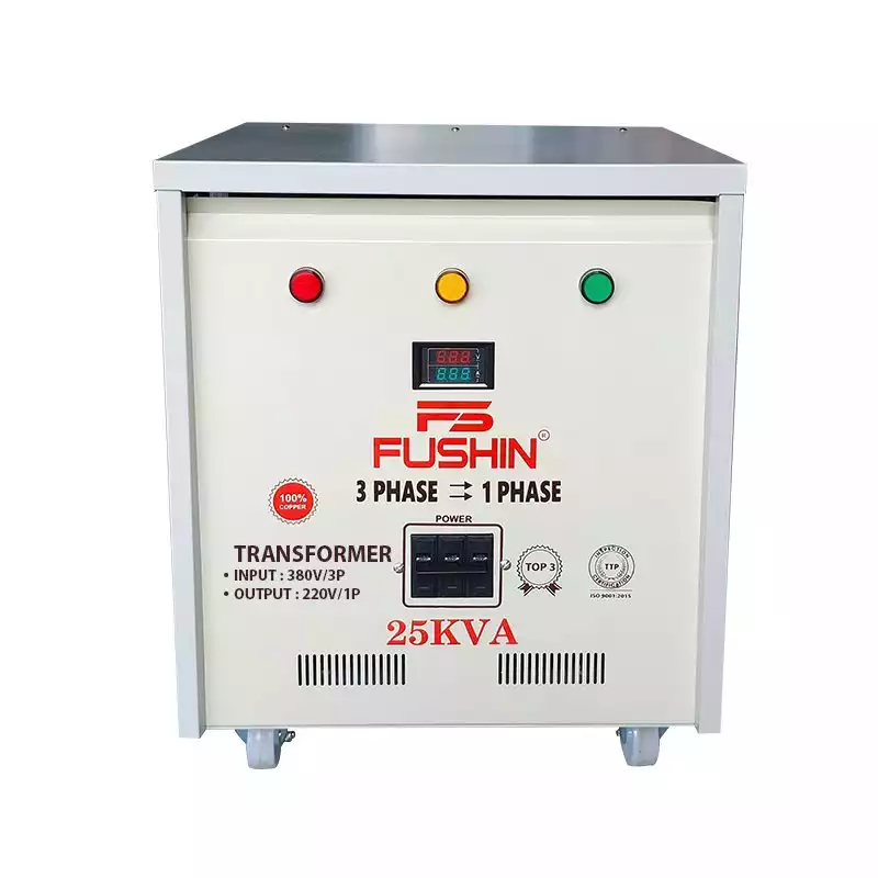 Biến áp 3 pha 380V ra 1 pha 220V 25KVA FUSHIN dây đồng - Hình 1