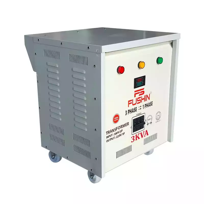 Biến áp 3 pha 380V ra 1 pha 220V 3KVA FUSHIN dây đồng - Hình 2