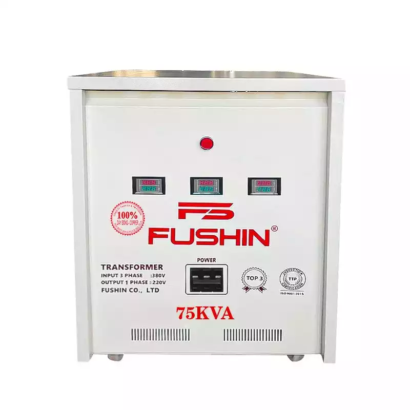 Biến áp 3 pha 380V ra 1 pha 220V 75KVA FUSHIN dây đồng - Hình 1
