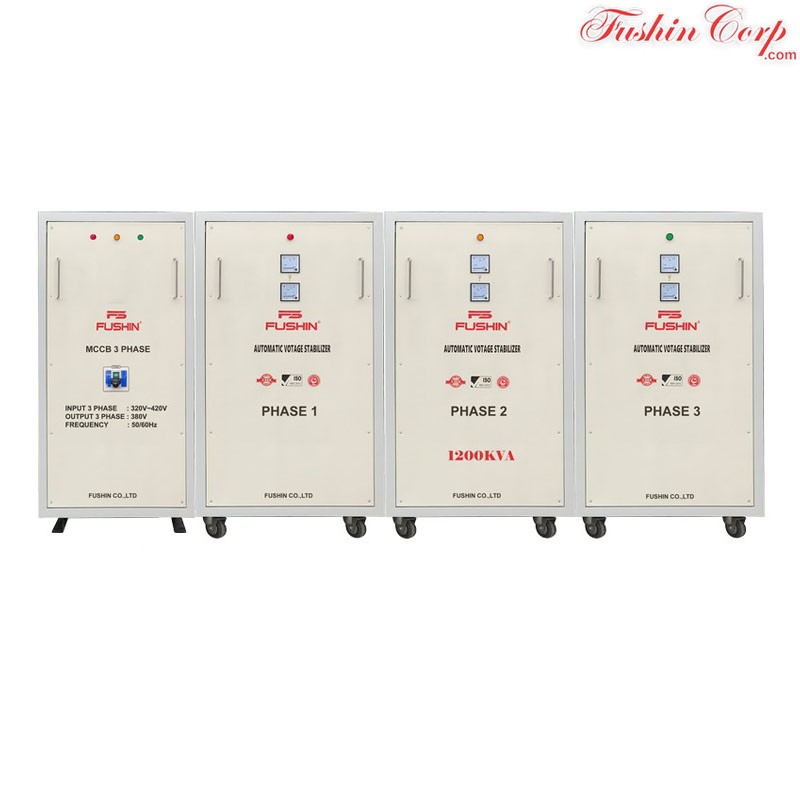 Ổn Áp 3 Pha 1200KVA FUSHIN Dải 320V~430V Ra 380V - Hình 1