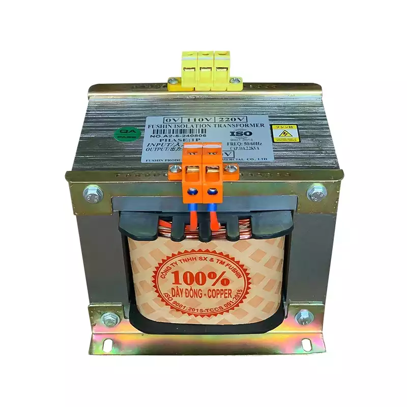 Biến Áp Trần Cách Ly 1 Pha 2.2KVA FUSHIN Vào 380V Ra 220V Dây Đồng - Hình 1