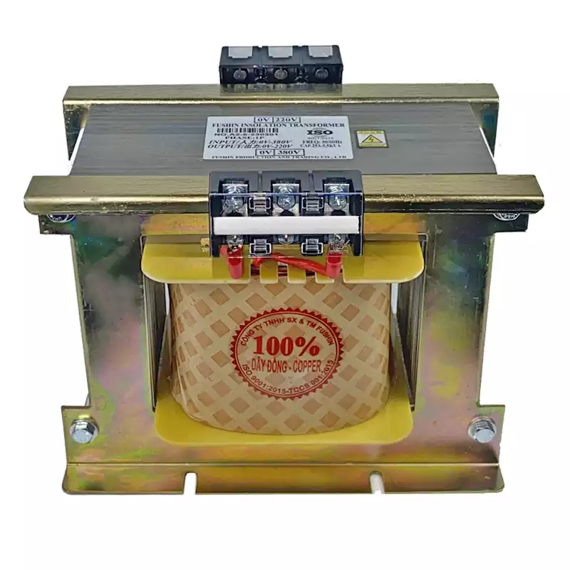 Biến Áp Trần Cách Ly 1 Pha 5.5KVA FUSHIN Vào 380V Ra 220V Dây Đồng - Hình 1