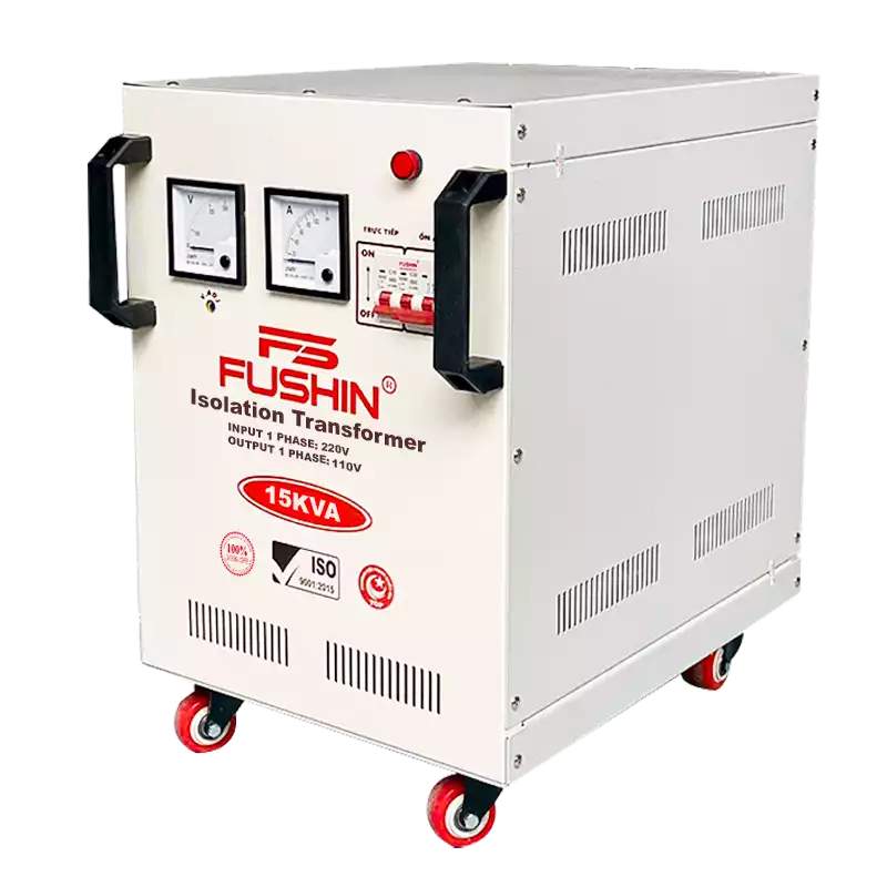 Biến Áp Cách Ly 1 Pha 15KVA FUSHIN Vào 220V Ra 100V-110V Dây Đồng - Hình 2