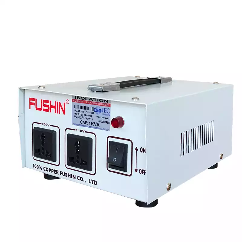 Biến Áp Cách Ly 1 Pha 1KVA FUSHIN Vào 220V Ra 100V-110V Dây Đồng - Hình 2