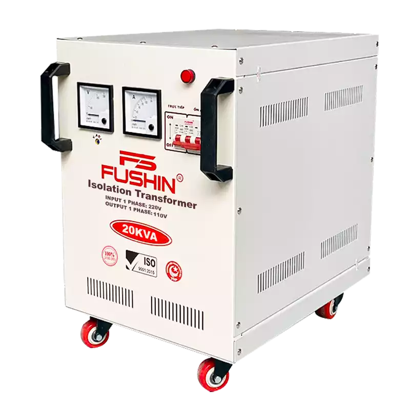 Biến Áp Cách Ly 1 Pha 20KVA FUSHIN Vào 220V Ra 100V-110V Dây Đồng - Hình 2