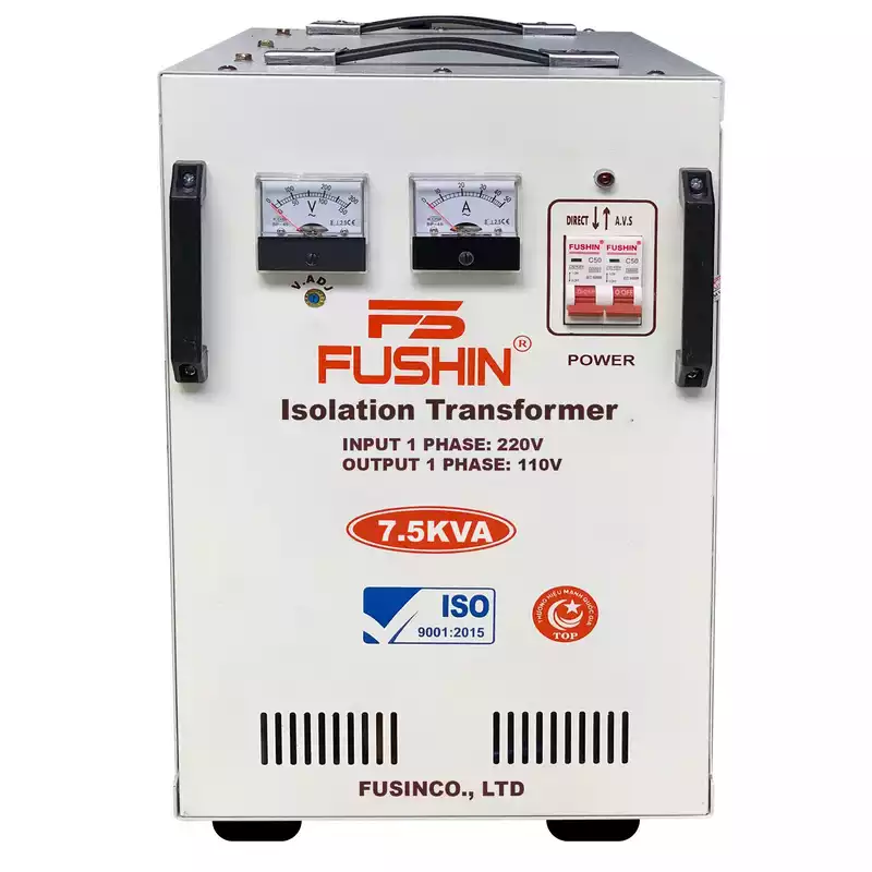 Biến Áp Cách Ly 1 Pha 7.5KVA FUSHIN Vào 220V Ra 100V Và 110V Thông Dụng - Hình 1