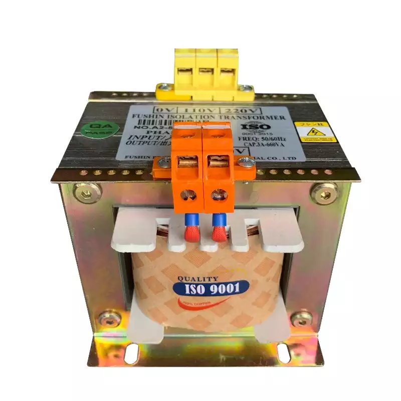 Biến Áp Trần Cách Ly 1 Pha 660VA FUSHIN Vào 380V Ra 220V Dây Đồng - Hình 1