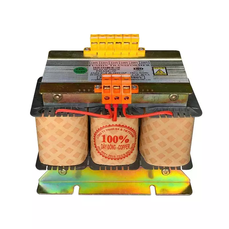 Biến Áp Trần Cách Ly 3 Pha 3KVA FUSHIN Vào 380V Ra 200V-220V Dây Đồng - Hình 1
