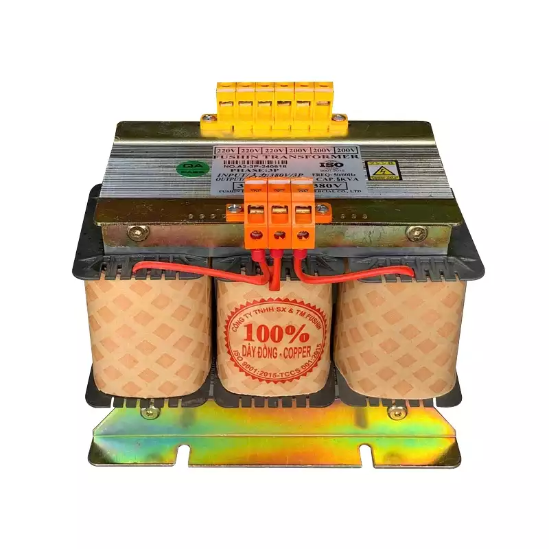 Biến Áp Trần Cách Ly 3 Pha 5KVA FUSHIN Vào 380V Ra 200V-220V Dây Đồng - Hình 1