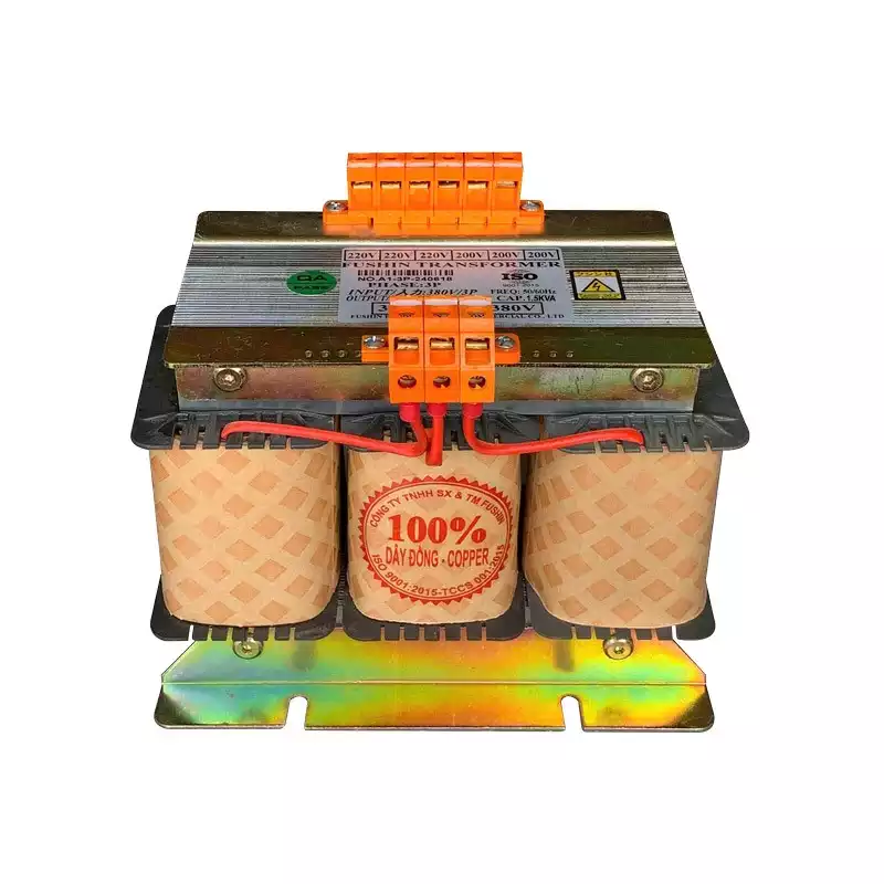 Biến Áp Trần Tự Ngẫu 3 Pha 1.5KVA FUSHIN Vào 380V Ra 200V-220V Dây Đồng - Hình 1