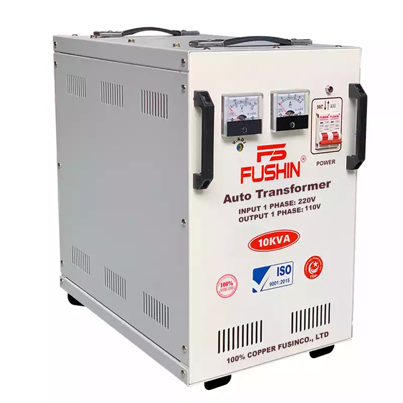 Biến Áp Tự Ngẫu 1 Pha 10KVA FUSHIN Vào 220V Ra 100V Và 110V Dây Đồng - Hình 3