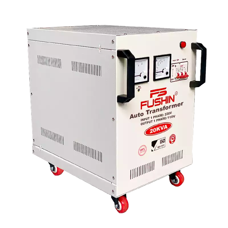 Biến Áp Tự Ngẫu 1 Pha 20KVA FUSHIN Vào 220V Ra 100V Và 110V Dây Đồng - Hình 3