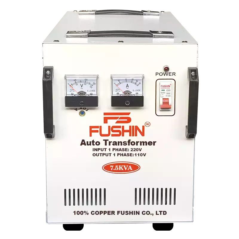 Biến Áp Tự Ngẫu 1 Pha 7.5KVA FUSHIN Vào 220V Ra 100V Và 110V Dây Đồng - Hình 1