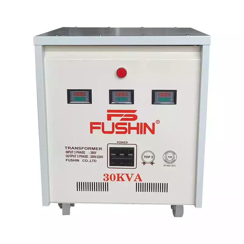 Biến Áp Tự Ngẫu 3 Pha 30KVA FUSHIN Vào 380V Ra 200V-220V Thông Dụng - Hình 1