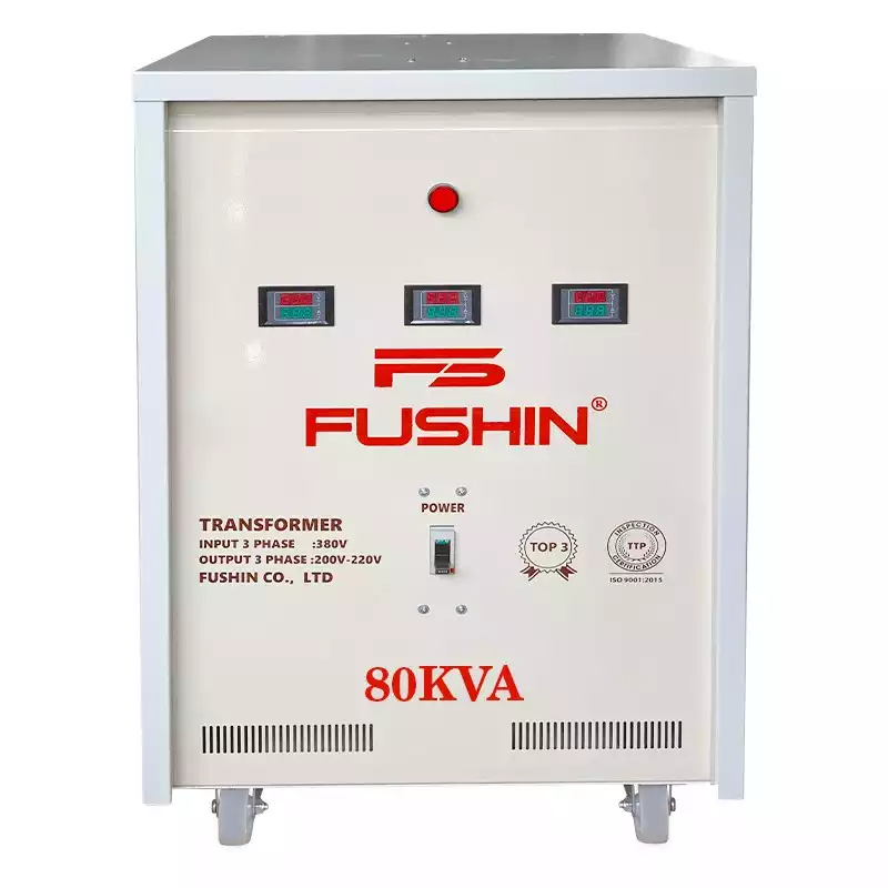 Biến Áp Tự Ngẫu 3 Pha 80KVA FUSHIN Vào 380V Ra 200V-220V Thông Dụng - Hình 1