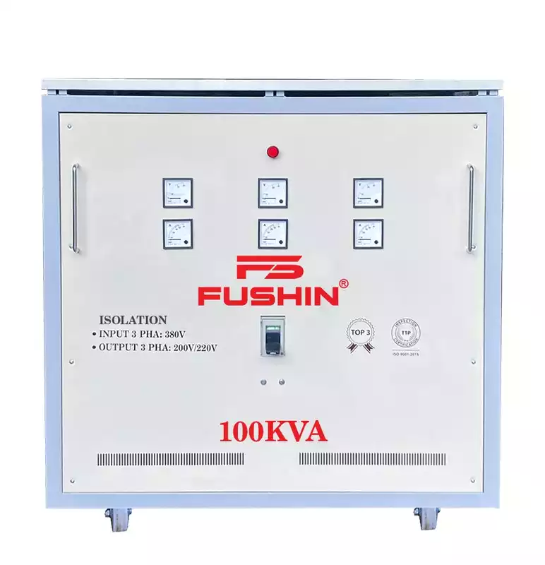 Biến Áp Cách Ly 3 Pha 100KVA FUSHIN Vào 380V Ra 200V-220V Thông Dụng - Hình 1