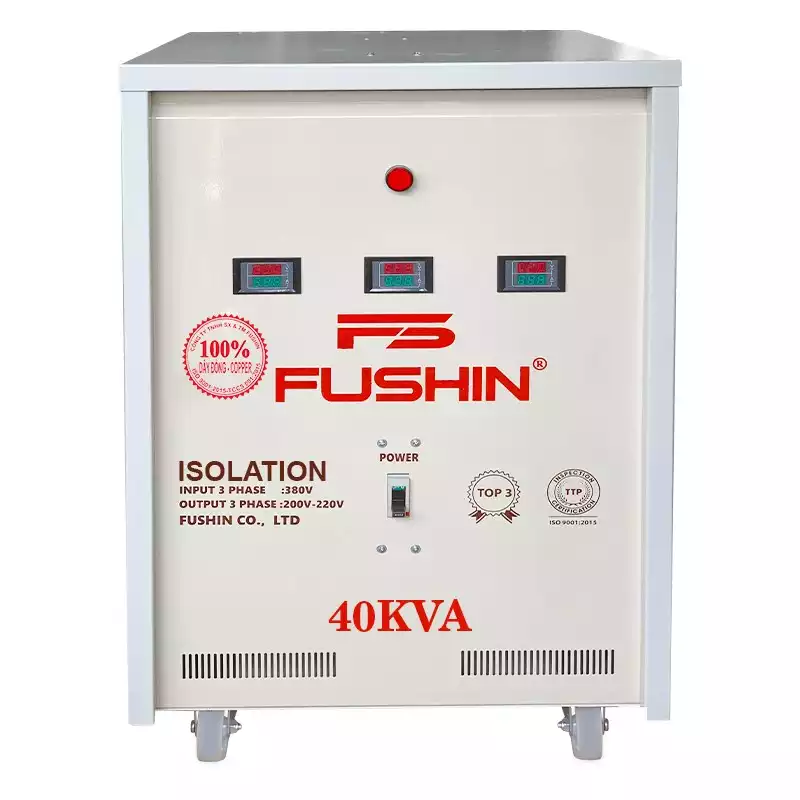 Biến Áp Cách Ly 3 Pha 40KVA FUSHIN Vào 380V Ra 200V-220V Dây Đồng - Hình 1