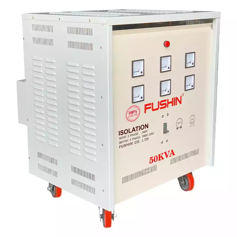 Biến Áp Cách Ly 3 Pha 50KVA FUSHIN Vào 380V Ra 200V-220V Dây Đồng - Hình 2