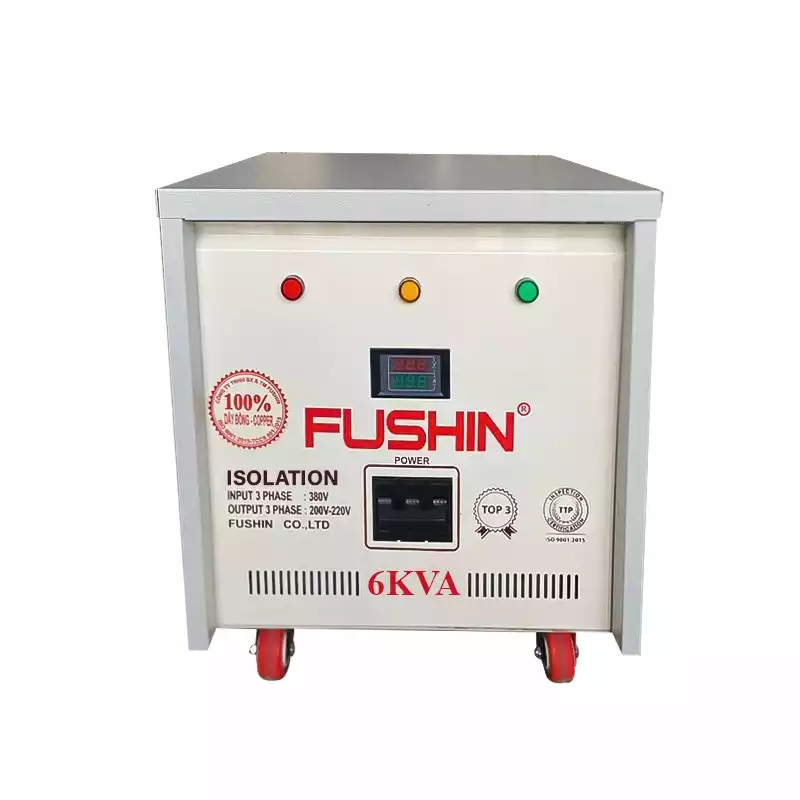 Biến Áp Cách Ly 3 Pha 6KVA FUSHIN Vào 380V Ra 200V-220V Dây Đồng - Hình 1