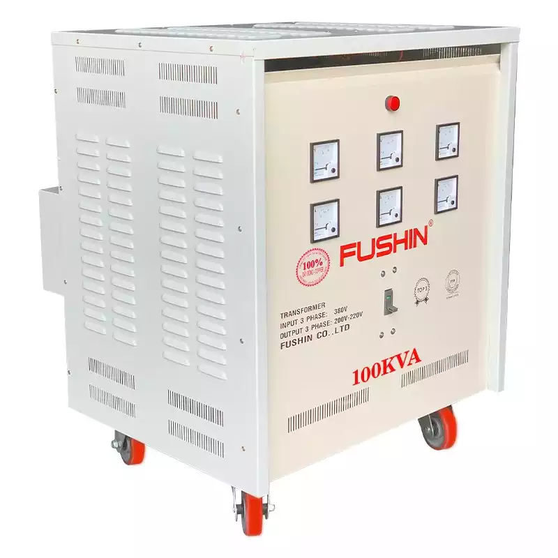 Biến Áp Tự Ngẫu 3 Pha 100KVA FUSHIN Vào 380V Ra 200V-220V Dây Đồng - Hình 2