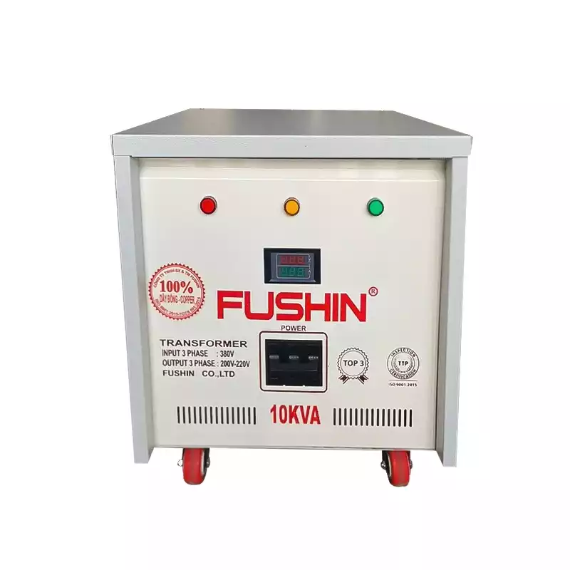 Biến Áp Tự Ngẫu 3 Pha 10KVA FUSHIN Vào 380V Ra 200V-220V Dây Đồng - Hình 1