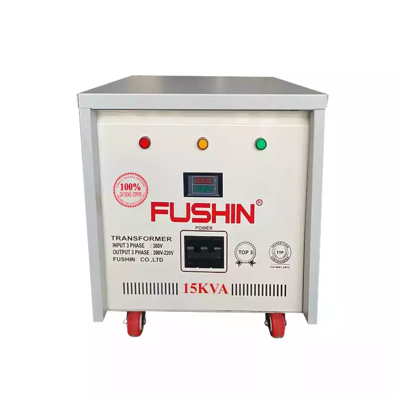 Biến Áp Tự Ngẫu 3 Pha 15KVA FUSHIN Vào 380V Ra 200V-220V Dây Đồng - Hình 1