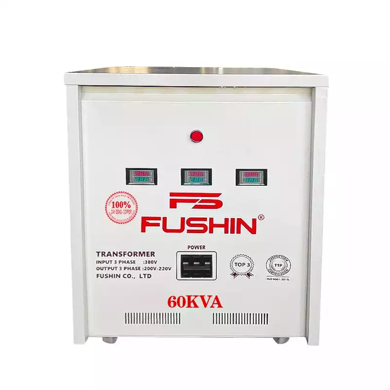 Biến Áp Tự Ngẫu 3 Pha 60KVA FUSHIN Vào 380V Ra 200V-220V Dây Đồng - Hình 1