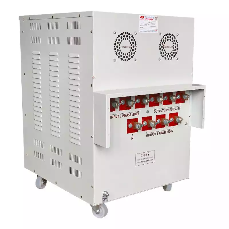 Biến Áp Tự Ngẫu 3 Pha 75KVA FUSHIN Vào 380V Ra 200V-220V Dây Đồng - Hình 4