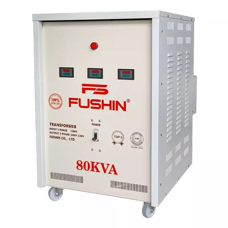 Biến Áp Tự Ngẫu 3 Pha 80KVA FUSHIN Vào 380V Ra 200V-220V Dây Đồng - Hình 2