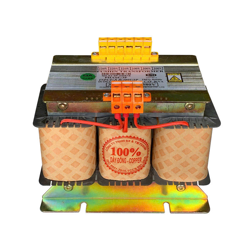 Biến Áp Trần Cách Ly 3 Pha 380V Ra 380V 2KVA FUSHIN Dây Đồng