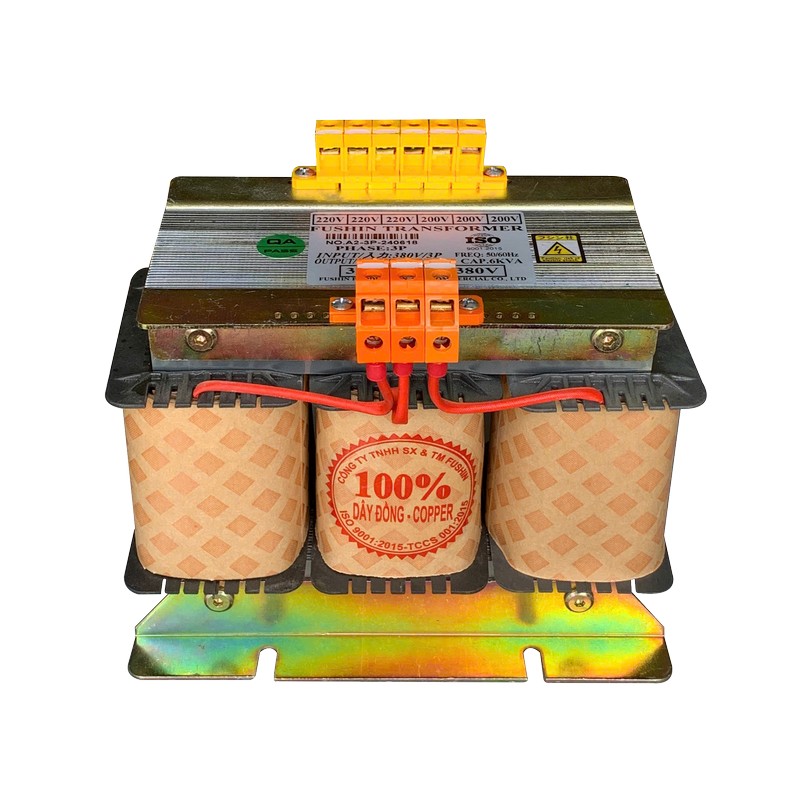 Biến Áp Trần Cách Ly 3 Pha 380V Ra 380V 6KVA FUSHIN Dây Đồng