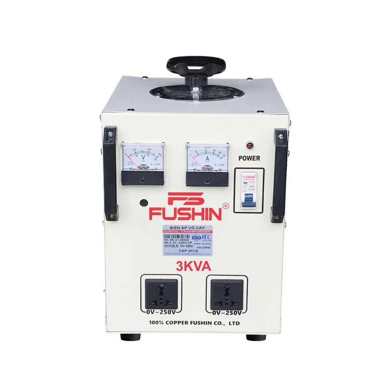 Biến Áp Vô Cấp 1 Pha 3kVA FUSHIN 220V Ra 0-250V - Hình 1