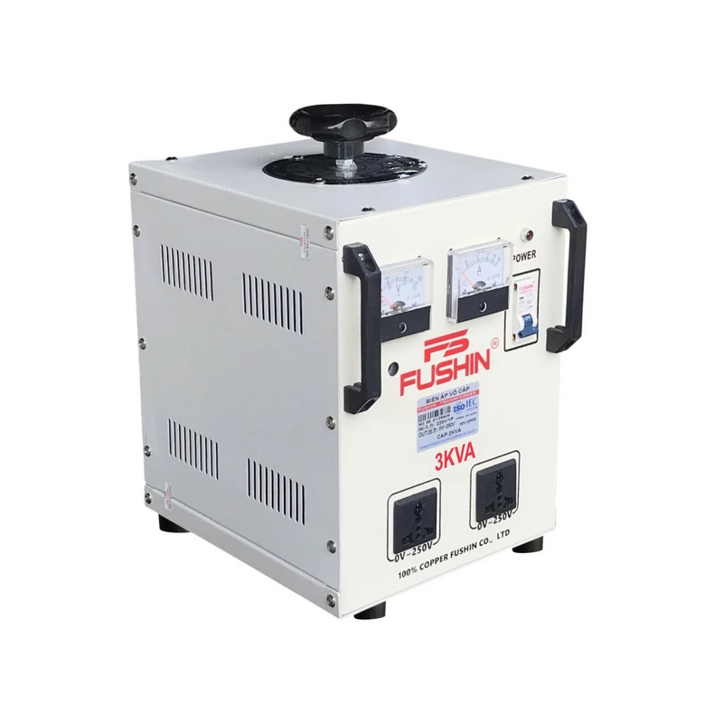 Biến Áp Vô Cấp 1 Pha 3kVA FUSHIN 220V Ra 0-250V - Hình 2